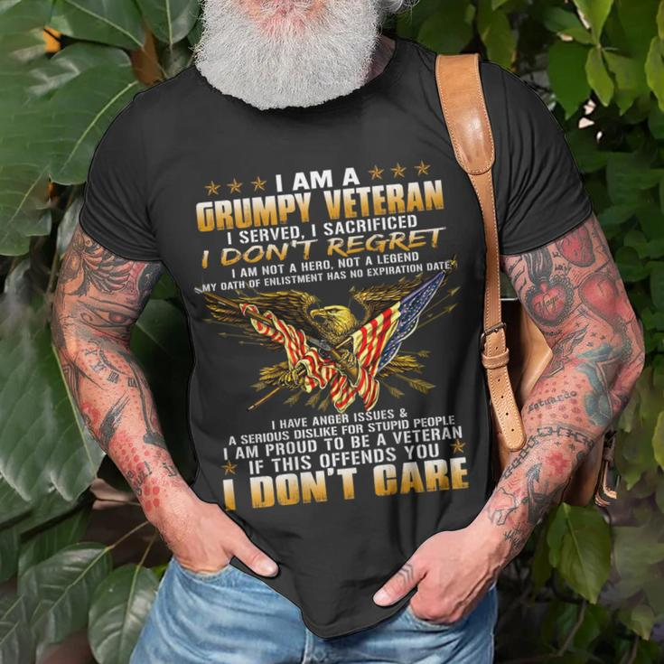 Mens I Am A Grumpy Old Veteran I Served I Sacrificed T-Shirt Gifts for Old Men