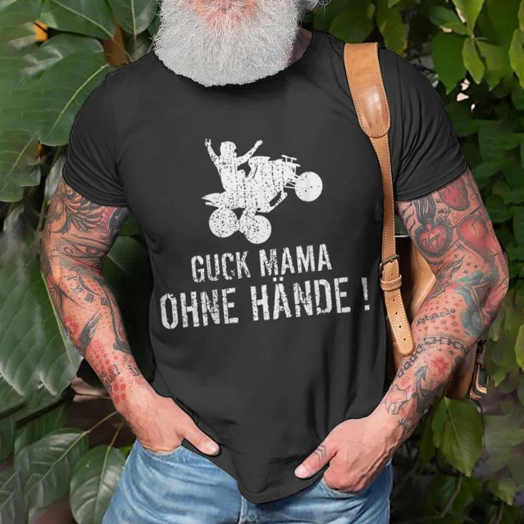 Guck Mama Ohne Hände Quad Offroad Lustiges Atv Rückendruck T-Shirt Geschenke für alte Männer