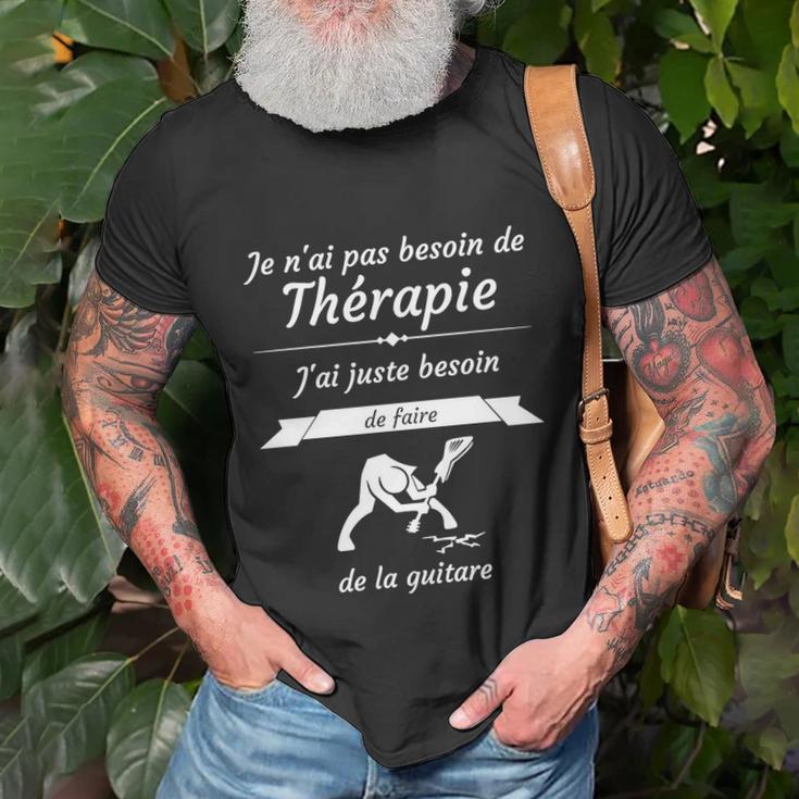 Guitare Besoin De Thérapie Guitariste T-Shirt Geschenke für alte Männer