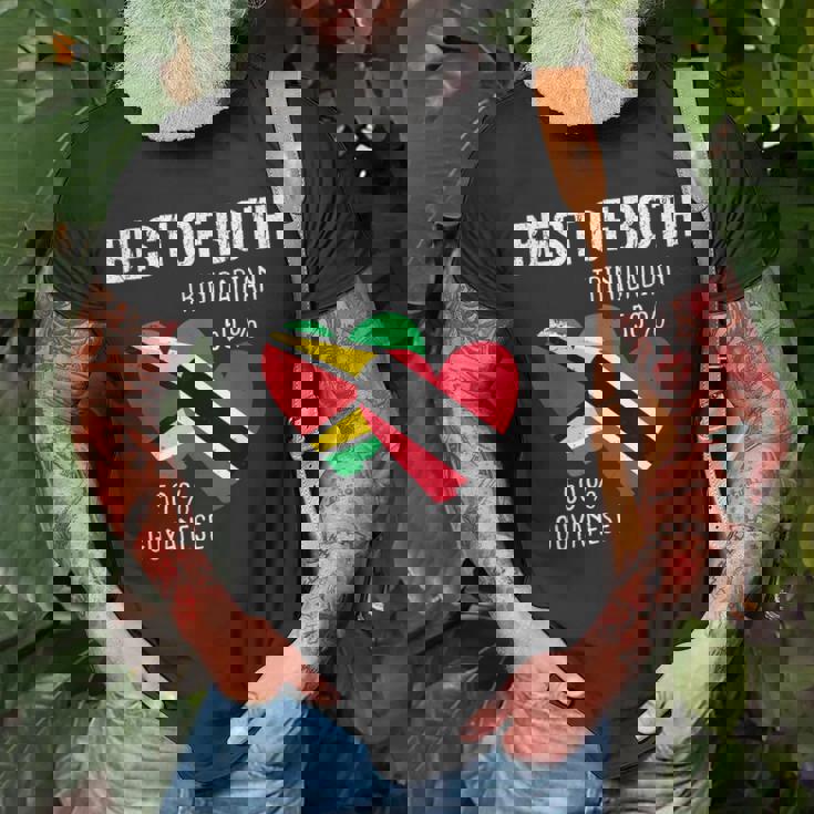 Guyanese Trinbagonians Proud Half Trinidad Half Guyana Flag Unisex T