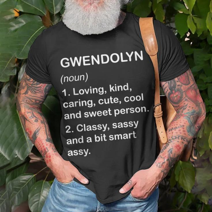 Gwendolyn Definition Personalized Custom Name Loving Kind Unisex T-Shirt Gifts for Old Men