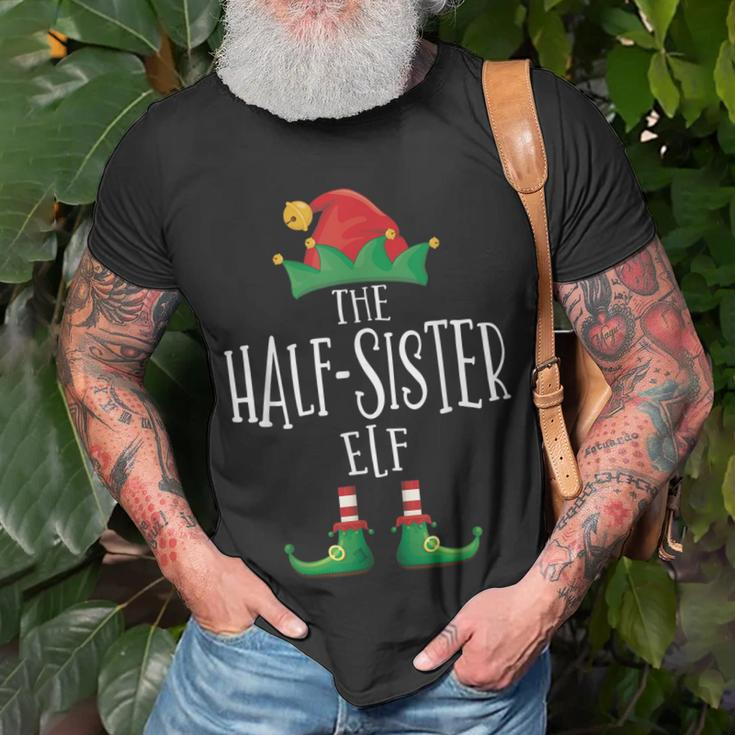 Half-Sister Elf Familie Passender Pyjama Weihnachten Elf T-Shirt Geschenke für alte Männer