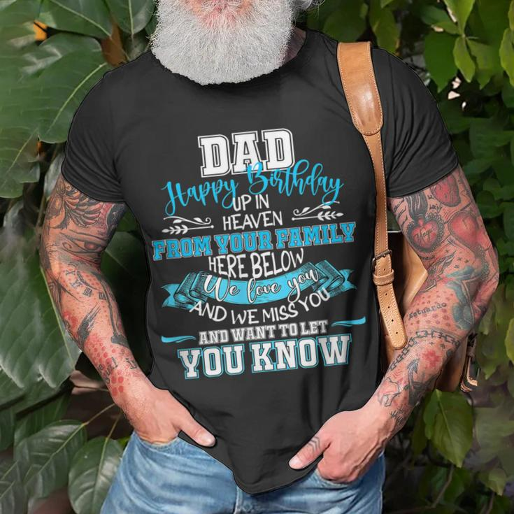 Happy Birthday To My Dad In Heaven Lost Father Memorial T-Shirt Gifts for Old Men
