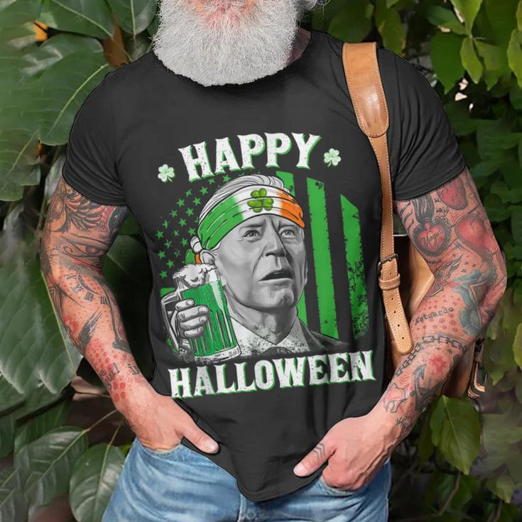 Happy Halloween Joe Biden St Patricks Day Leprechaun Hat T-Shirt Gifts for Old Men