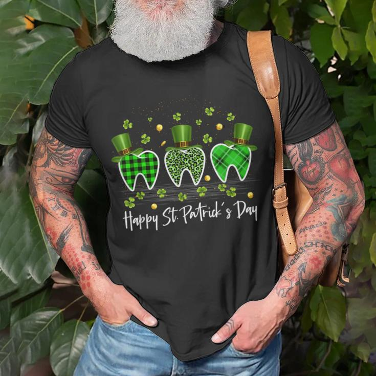 Happy Patrick Day Dentist Dental Leprechaun Tooth Shamrock T-Shirt Gifts for Old Men