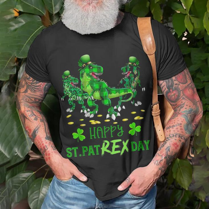 Happy St Pat Rex DayRex Dinosaur Green Plaid Patricks Day Unisex T-Shirt Gifts for Old Men