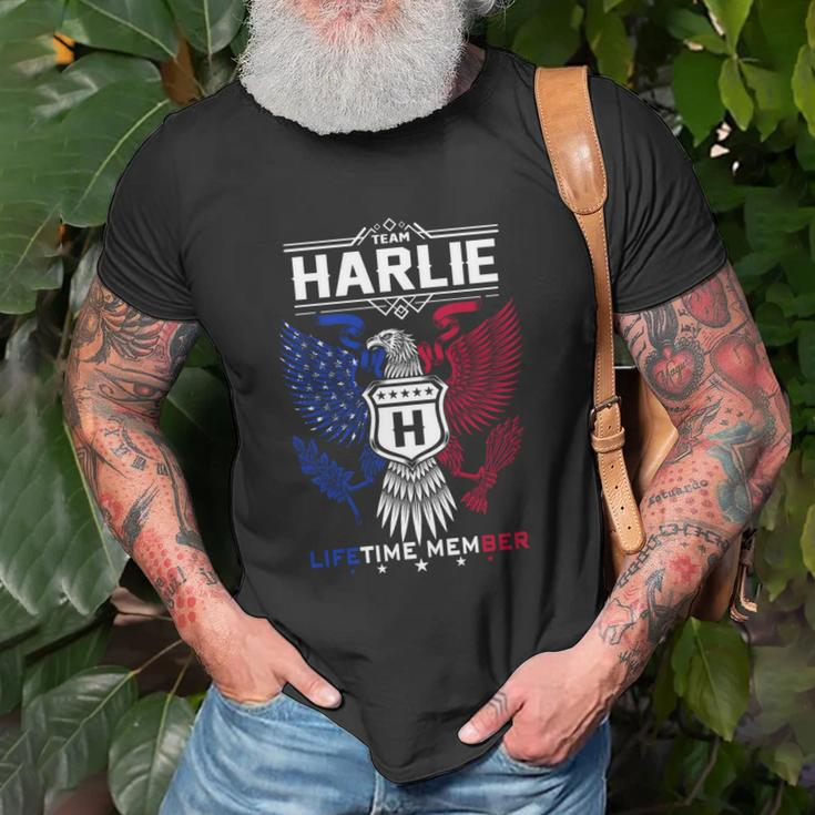 Harlie Name - Harlie Eagle Lifetime Member Unisex T-Shirt Gifts for Old Men