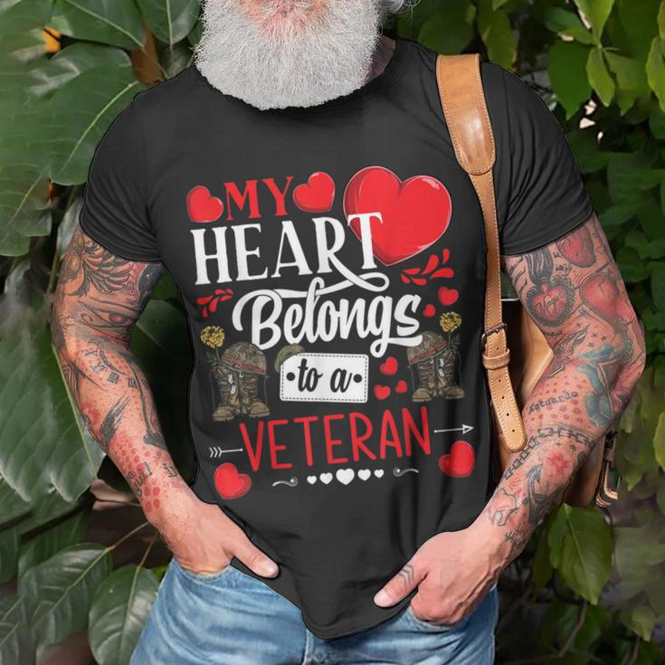 My Heart Belongs To A Veteran Awesome Valentines Day T-shirt Gifts for Old Men