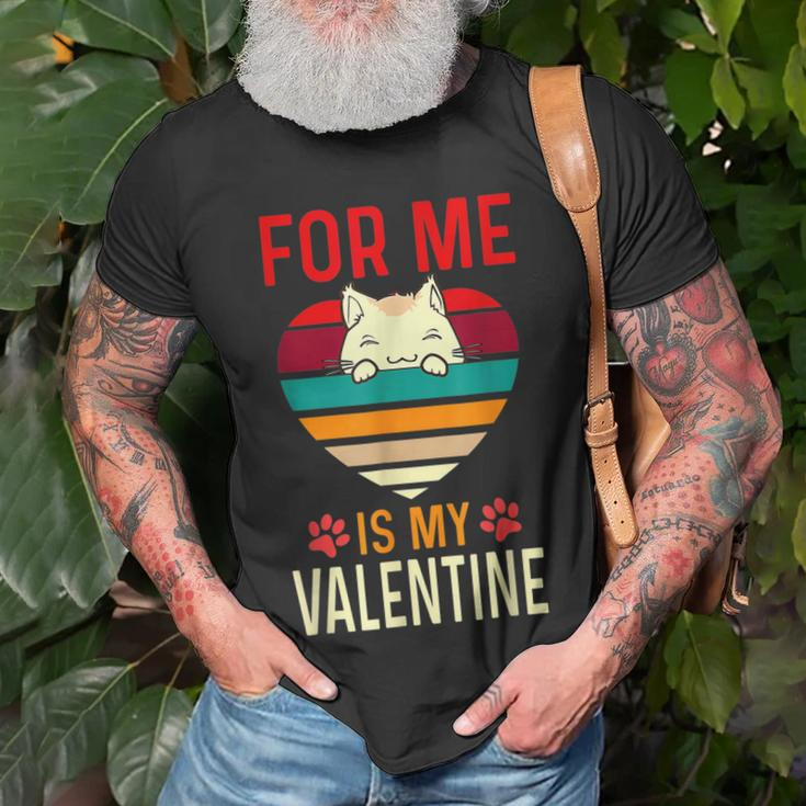 Heart Cat For Valentine For Me My Cat Is My Valentine T-Shirt Gifts for Old Men