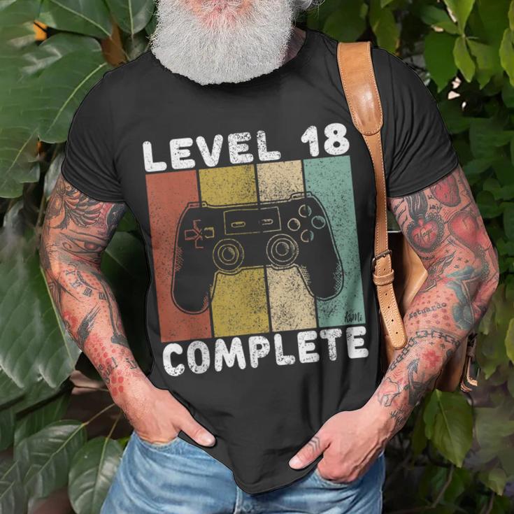 Herren 18 Geburtstag Jungen Gamer Level 18 Complete T-Shirt Geschenke für alte Männer