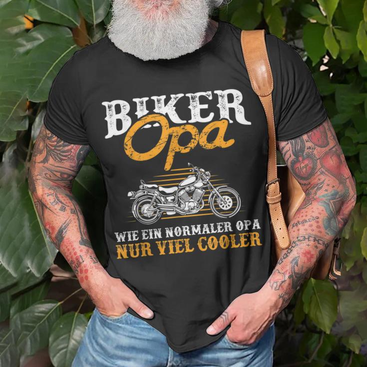 Herren Biker Opa Cooler Motorrad Fahrer Großvater Geschenk T-Shirt Geschenke für alte Männer