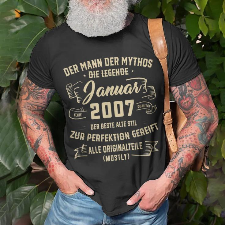 Herren Der Mann Mythos Die Legend Januar 2007 16 Geburtstag T-Shirt Geschenke für alte Männer