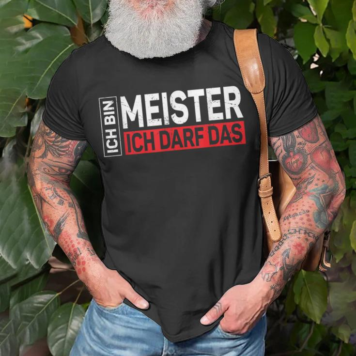 Herren Ich Bin Meister Ich Darf Das Meisterprüfung Geschenk T-Shirt Geschenke für alte Männer