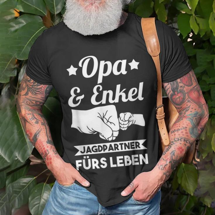Herren Jäger Opa Und Enkel Jagdpartner Jagd T-Shirt Geschenke für alte Männer