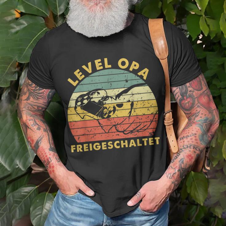 Herren Level Opa Freigeschaltet Vatertag T-Shirt Geschenke für alte Männer