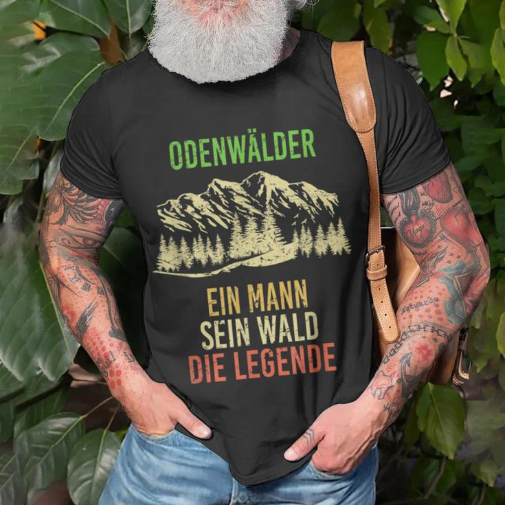 Herren Odenwälder Ein Mann Sein Wald Die Legende T-Shirt Geschenke für alte Männer