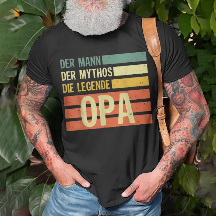 Herren Opa Der Mann Der Mythos Die Legende Lustiges Geschenk T-Shirt Geschenke für alte Männer
