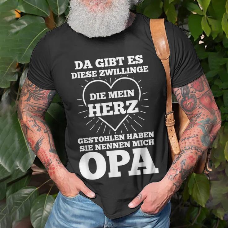 Herren Opa Zwilling Enkel Großvater T-Shirt Geschenke für alte Männer