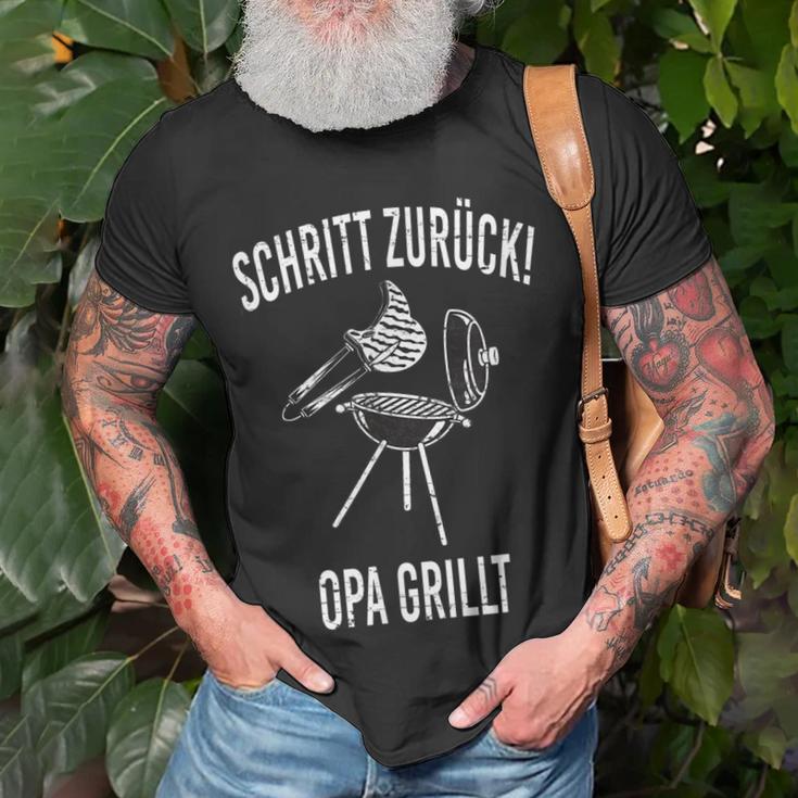 Herren Schritt Zurück Opa Grillt T-Shirt Geschenke für alte Männer