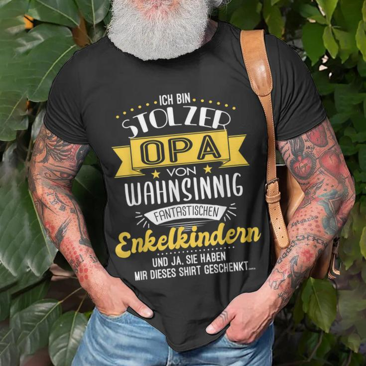 Herren Stolzer Opa T-Shirt mit Enkel Lustig Spruch, Opi Shirt Geschenke für alte Männer