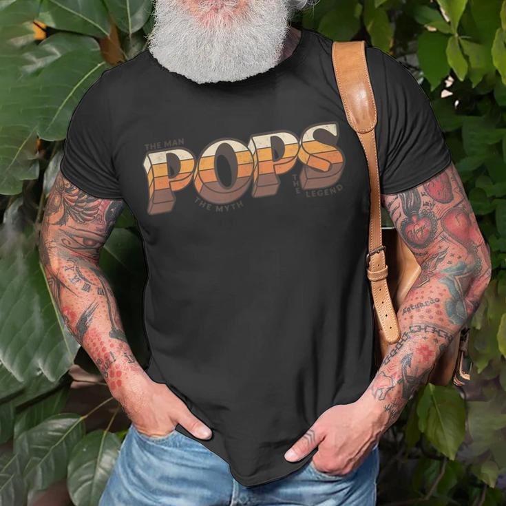 Herren T-Shirt Pops The Man Mythos Legende, Lustige Witze für Opas Geschenke für alte Männer