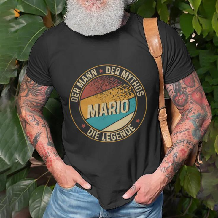 Herren T-Shirt Schwarz Der Mann, Der Mythos, Mario, Die Legende, Lustiges Mario Shirt Geschenke für alte Männer