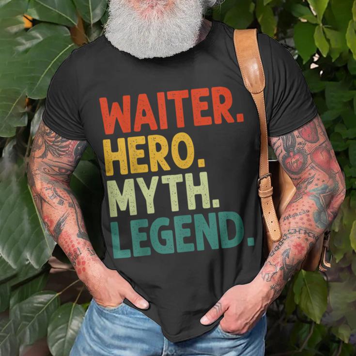 Herren Waiter Hero Myth Legend Retro Vintage Kellner T-Shirt Geschenke für alte Männer