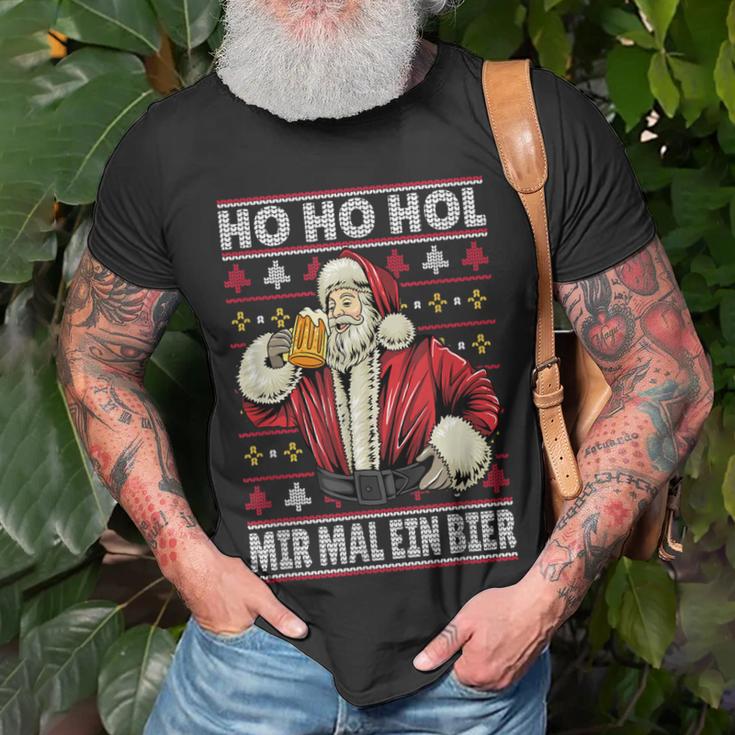 Hol Mir Mal Ein Bier Lustiges Spruch Weihnachtsoutfit Deko T-Shirt Geschenke für alte Männer