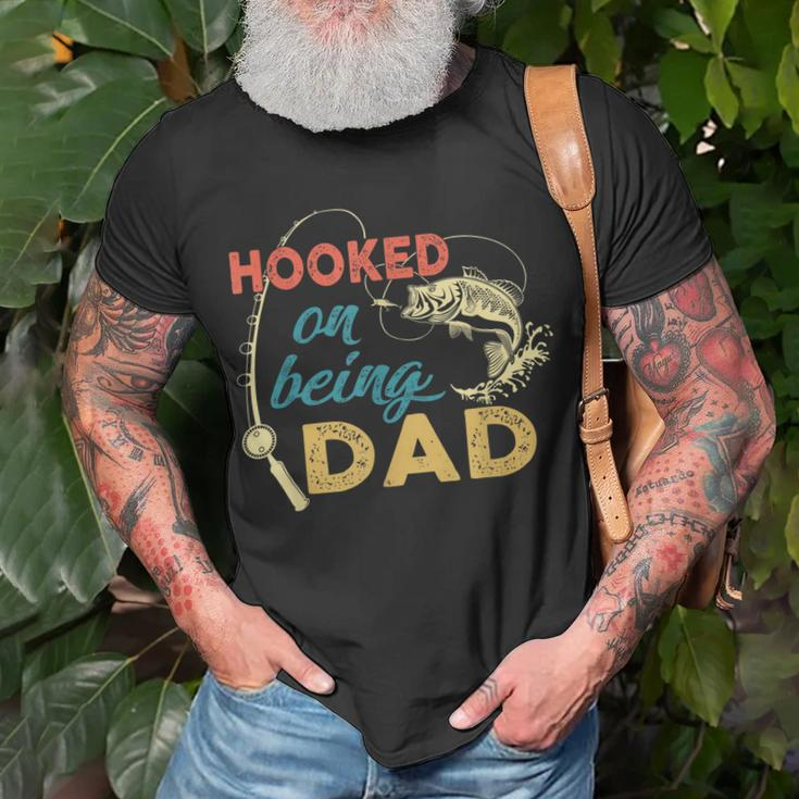 Hooked On Being A Dad Fishing Dad Father_S Day Unisex T-Shirt Gifts for Old Men