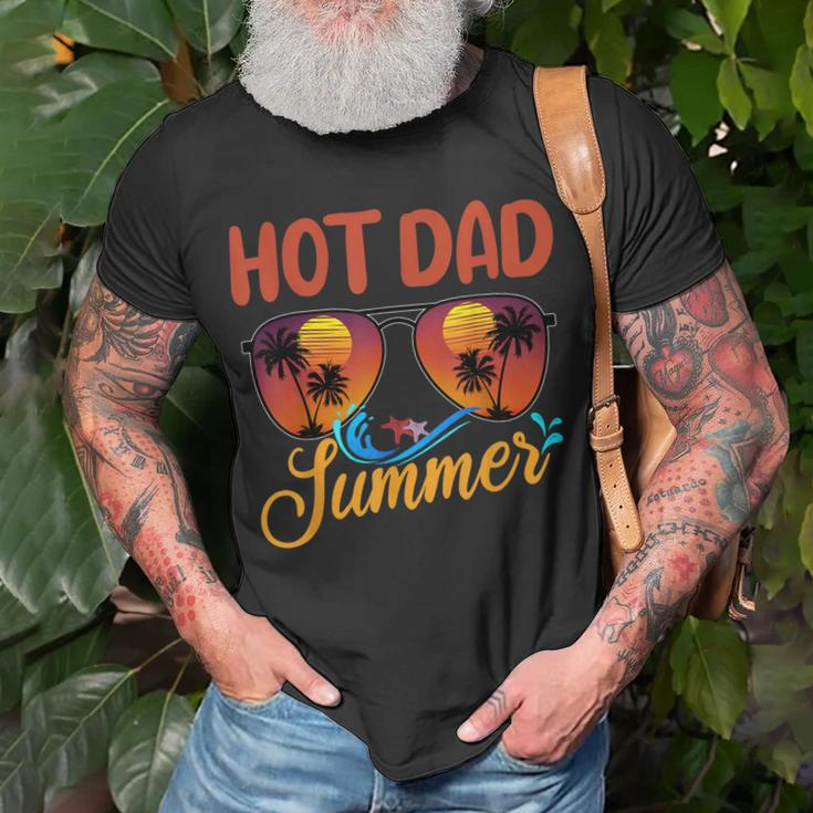 Mens Hot Dad Summer Father Grandpa Vintage Tropical Sunglasses T-Shirt Gifts for Old Men