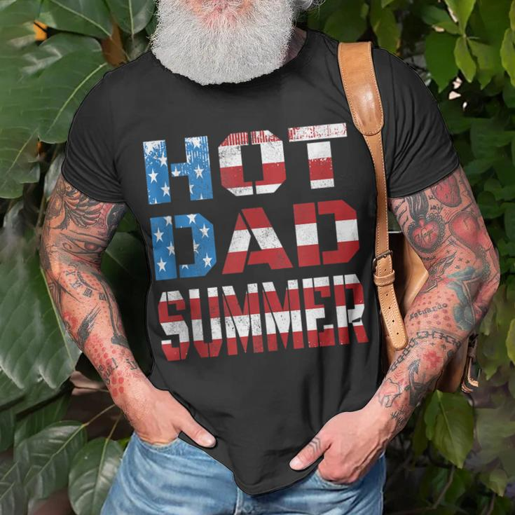 Mens Hot Dad Summer Father Patriotic Usa Flag July 4Th T-Shirt Gifts for Old Men