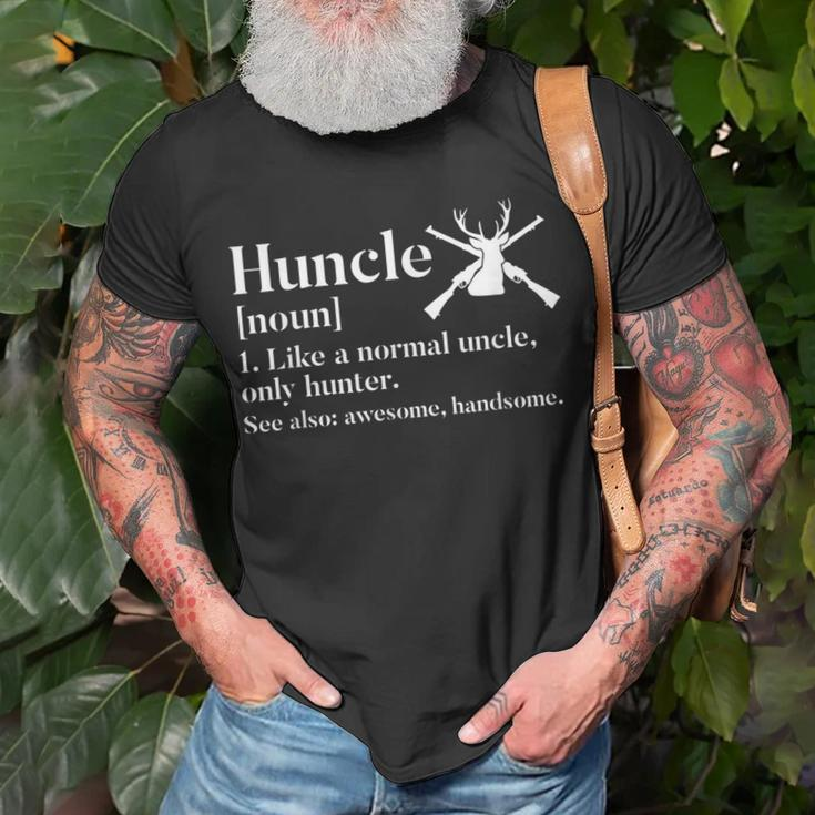 Hunting Uncle Definition Funny Huncle Gift For Uncle Hunter Gift For Mens Unisex T-Shirt Gifts for Old Men