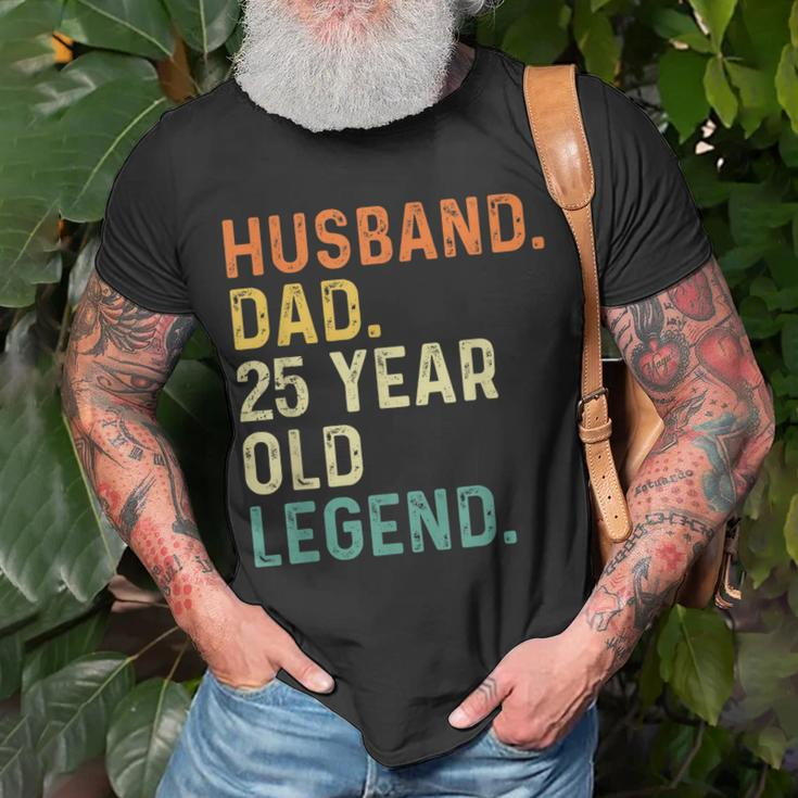 Husband Dad 25 Year Old Legend 25Th Birthday Retro Vintage T-Shirt Gifts for Old Men