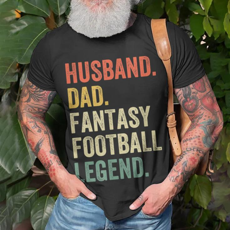 Mens Husband Dad Fantasy Football Legend Father Vintage T-Shirt Gifts for Old Men