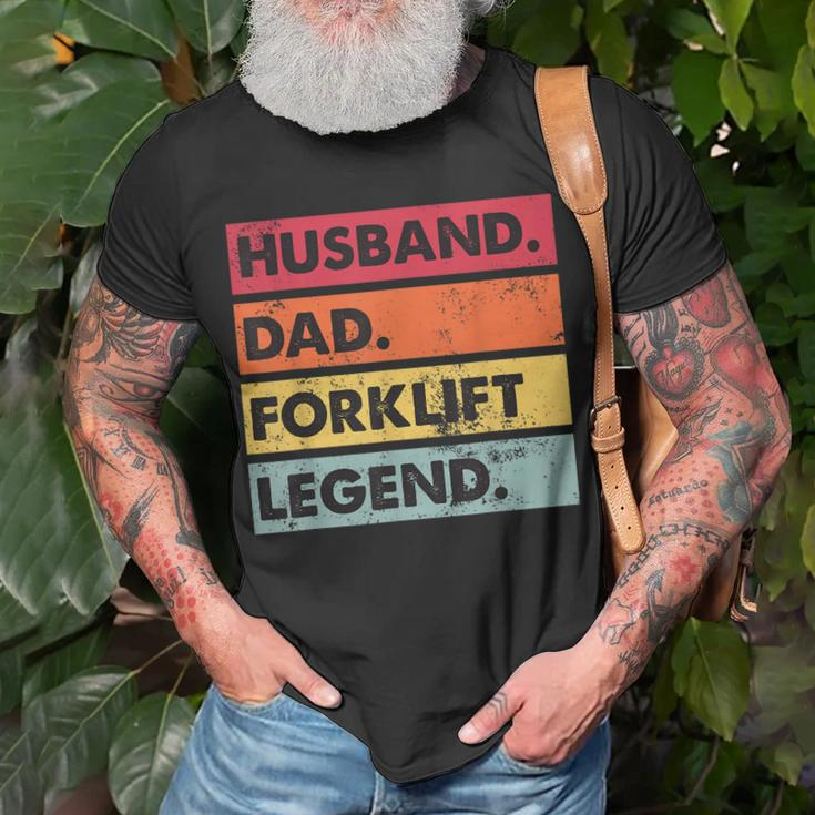 Husband Dad Forklift Driver Forklift Operator Mens T-shirt Gifts for Old Men