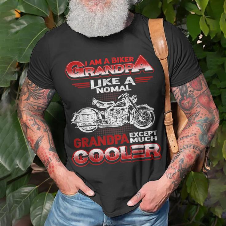 I Am A Biker Grandpa Cool Motorbike Chopper Gift Gift For Mens Unisex T-Shirt Gifts for Old Men