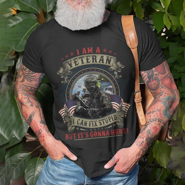 I Am A Veteran I Can Fix Stupid But It’S Gonna Hurt ‌ Unisex T-Shirt Gifts for Old Men