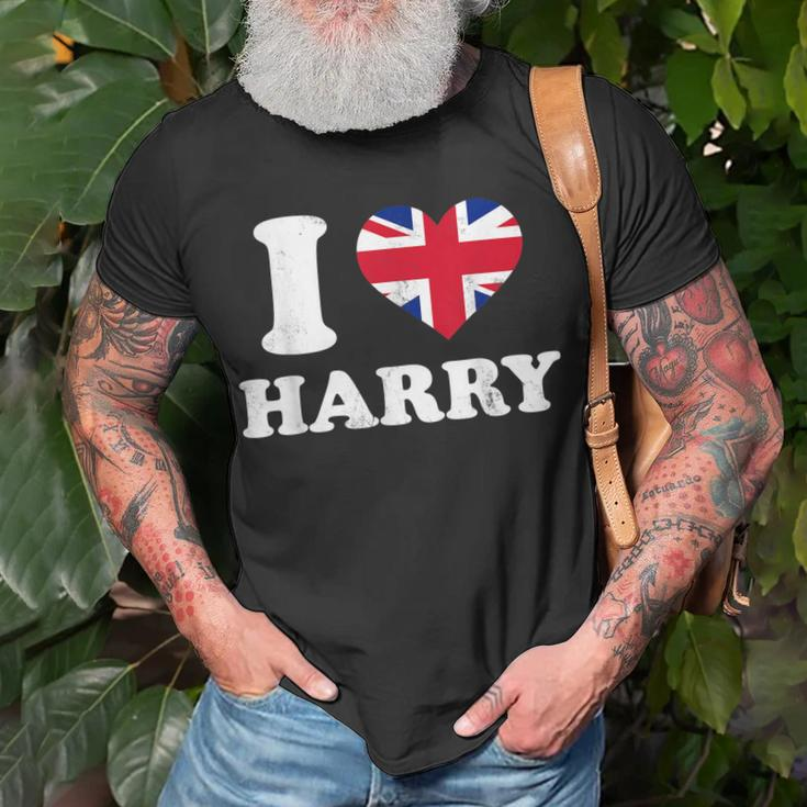 I Love Harry Cool Named Personalized Heart Unisex T-Shirt Gifts for Old Men