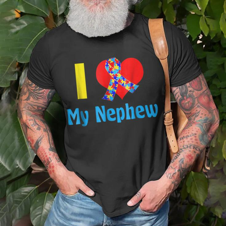 I Love My Nephew Autism Aunt Uncle Unisex T-Shirt Gifts for Old Men