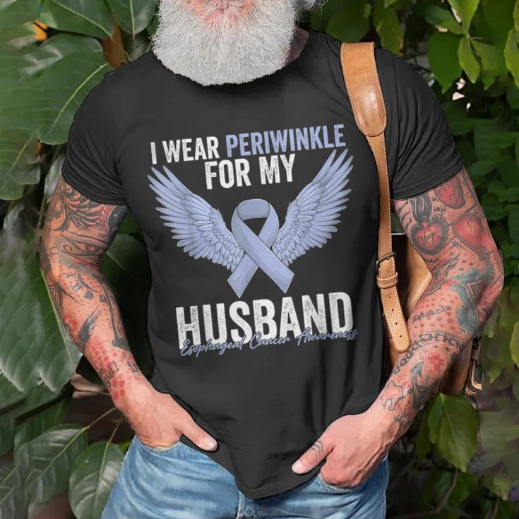 I Wear Periwinkle For My Husband Esophageal Cancer Awareness Unisex T-Shirt Gifts for Old Men