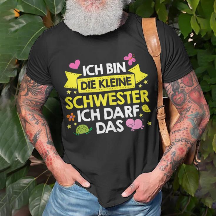 Ich Bin Die Kleine Schwester Ich Darf Das Familie Nachwuchs T-Shirt Geschenke für alte Männer