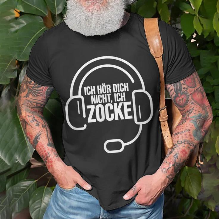 Ich Hör Dich Nicht Ich Zocke Headset Gamer T-Shirt Geschenke für alte Männer