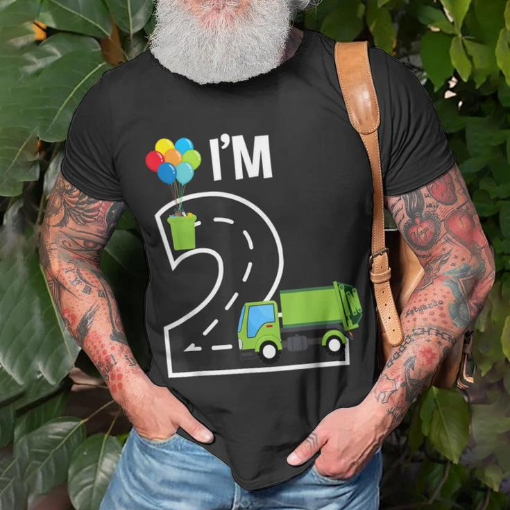 Im Two 2 Year Old Birthday Boy Garbage Truck Toddler Unisex T-Shirt Gifts for Old Men