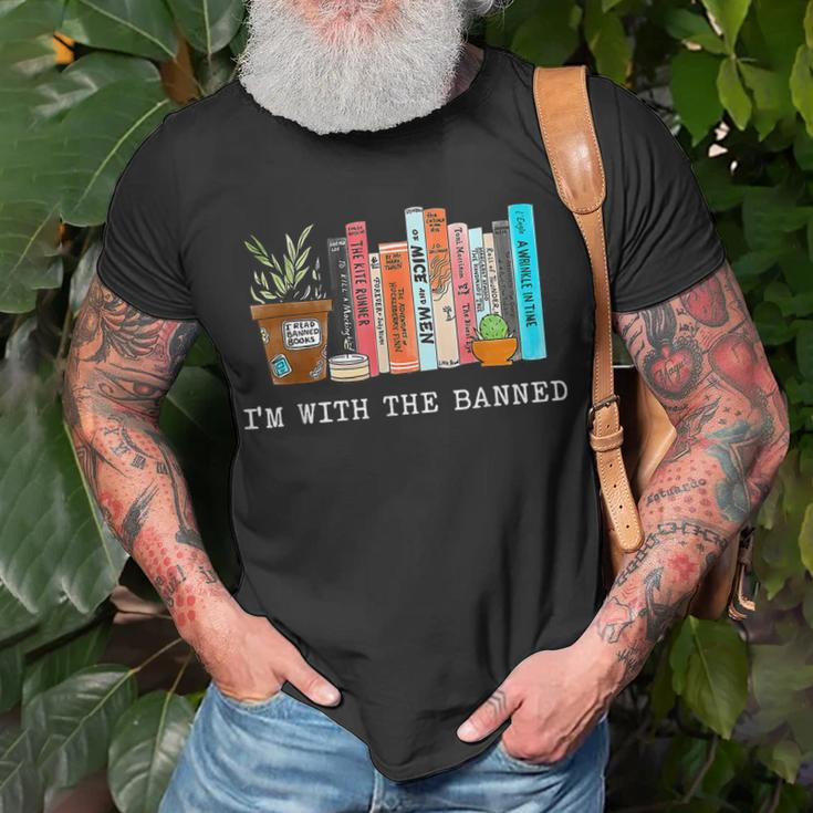 Im With The Banned Books I Read Banned Books Lovers Unisex T-Shirt Gifts for Old Men