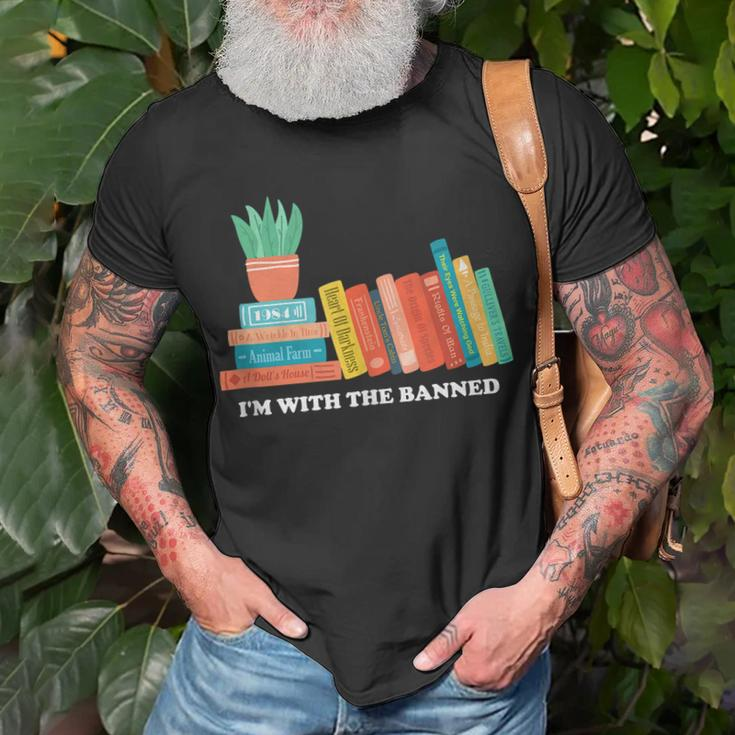 Im With The Banned Books Unisex T-Shirt Gifts for Old Men