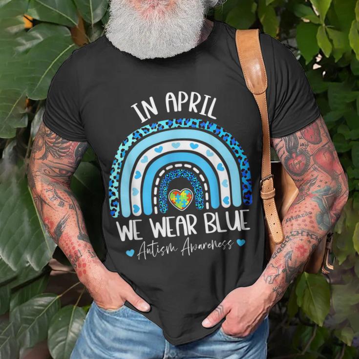 In April We Wear Blues Autism Awareness Month Puzzle Rainbow Unisex T ...