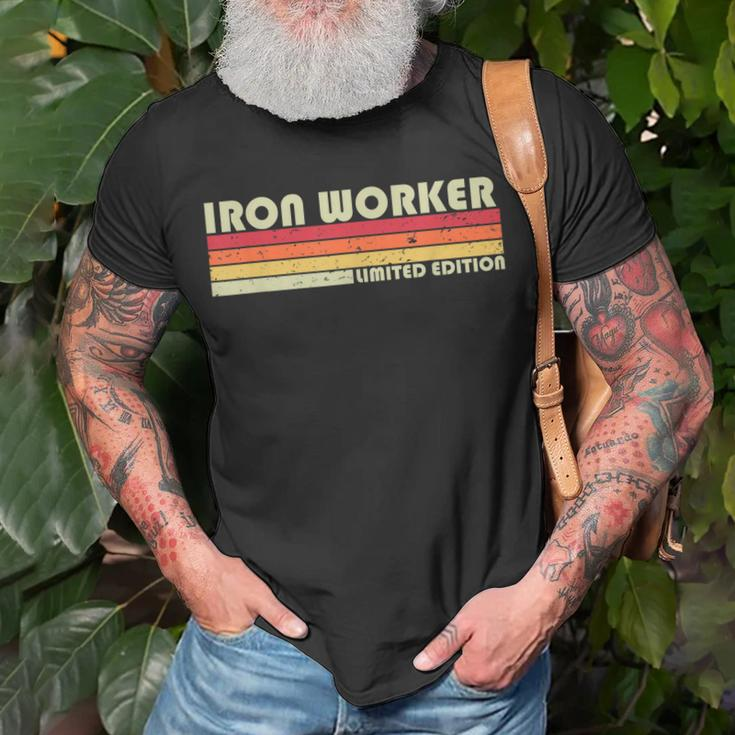 Iron Worker Job Title Profession Birthday Worker Idea T-Shirt Gifts for Old Men