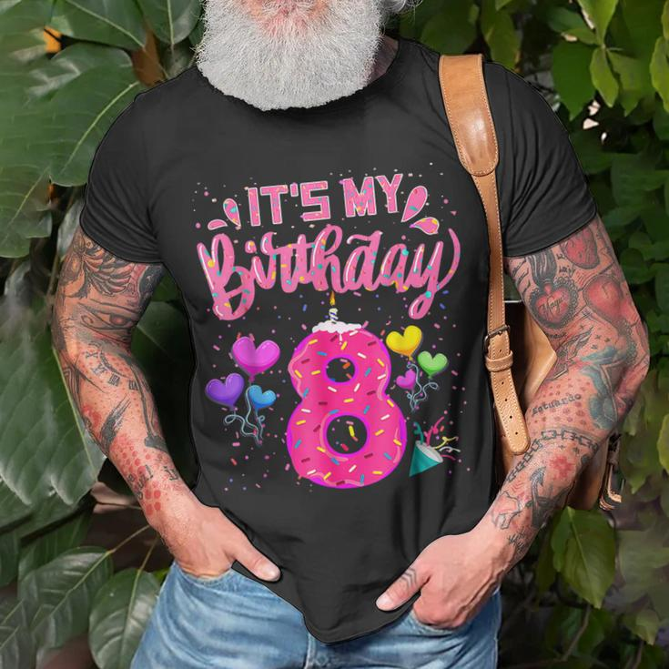 Its My 8Th Birthday Doughnut Happy 8 Years Old Girl Kids T-Shirt Gifts for Old Men