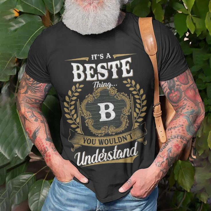 Its A Beste Thing You Wouldnt Understand Shirt Beste Family Crest Coat Of Arm Unisex T-Shirt Gifts for Old Men