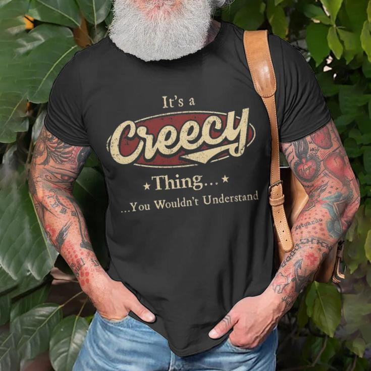 Its A Creecy Thing You Wouldnt Understand Personalized Name Gifts With Name Printed Creecy Unisex T-Shirt Gifts for Old Men
